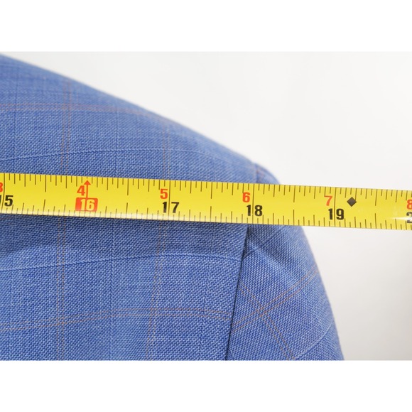 Bonobos Blazer Mens 40R Blue Plaid Wool Slim Fit Two Button Sport Coat Jacket - Picture 12 of 12